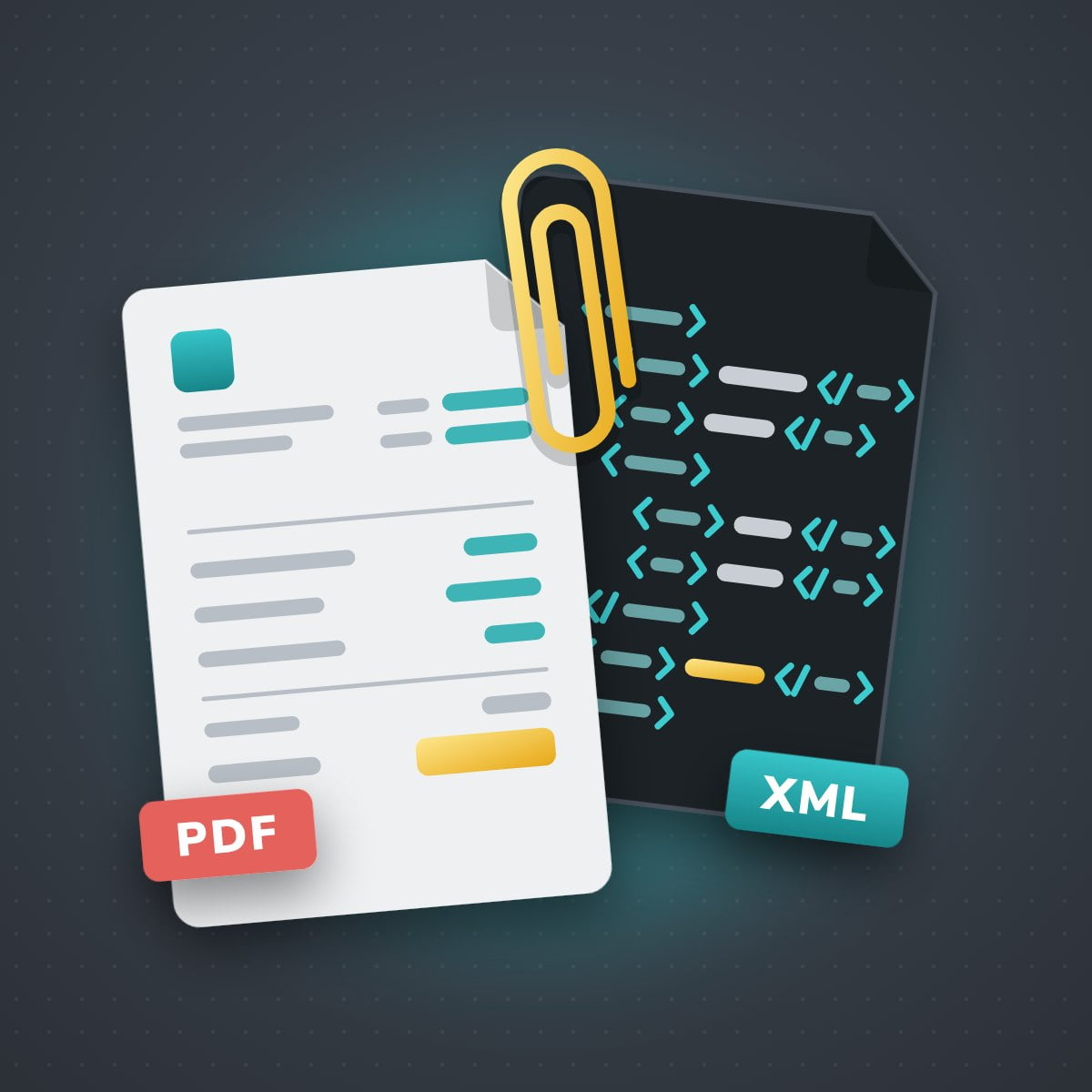 PDF-Rechnung mit angeklammerter XML-Datei, so ist eine E-Rechnung im Format ZUGFeRD aufgebaut